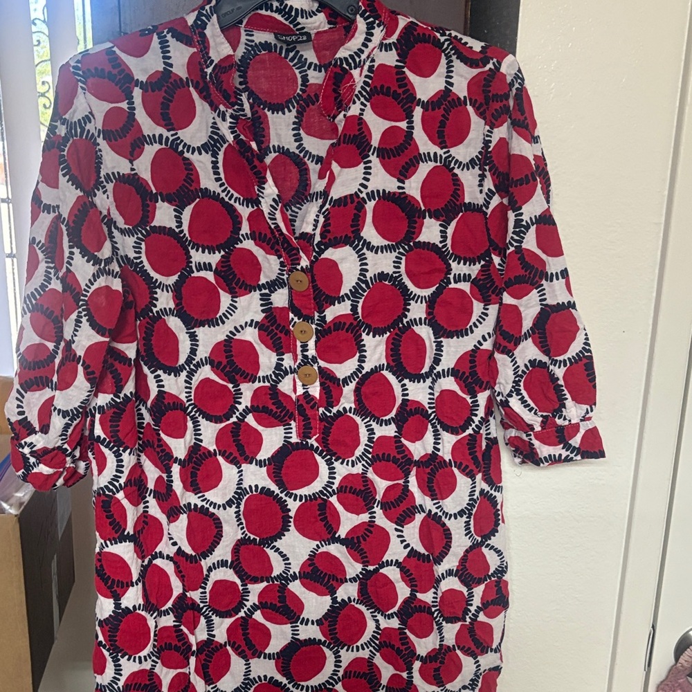 Vibrant Red and Black Patterned Men's Shirt